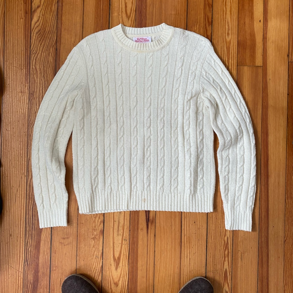 100% Wool Vintage Cable Knit Sweater